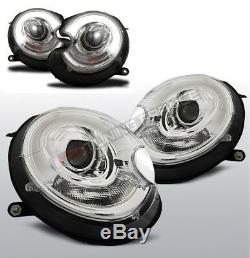 2 Lights Headlight Chrome A Led Tube Bmw Mini Cooper And Mini One R55 R56 R57