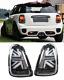 2 Rear Led Black Union Jack Lights For Mini Cooper R56 R57 From 11/2006 To 12/2013