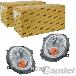 2x TYC H4 Left + Right Headlights with Lower Convex Fits Mini One Cooper R55 R56 R57