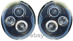 For Bmw Mini 01-04 R50 R53 Black Led Halo Angel Headlight Eyes Lighting