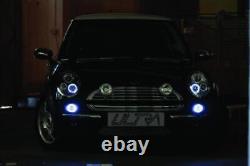 For Bmw Mini R50 R53 2000- 2006 Black Ange Headlight Led Projector Halo Eyes