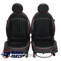 Heated Sport Lounge Black Red Leather Seats Mini Cooper One R57 Convertible Set