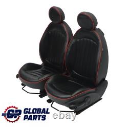 Heated Sport Lounge Black Red Leather Seats Mini Cooper One R57 Convertible Set