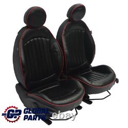 Heated Sport Lounge Black Red Leather Seats Mini Cooper One R57 Convertible Set