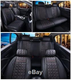 Luxury Ultra Premium Black Red Pu Leather Set Full Seat Cushion Covers For