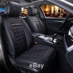 Luxury Ultra Premium Black Red Pu Leather Set Full Seat Cushion Covers For