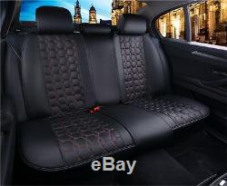 Luxury Ultra Premium Black Red Pu Leather Set Full Seat Cushion Covers For