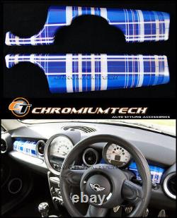MK2 Mini Cooper/S / One R55 R56 R57 R58 R59 Blue Tartan Dashboard Panel Cover
