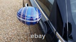MK3 Mini Cooper/S / One JCW F55 F56 F57 Blue Tartan Mirror Cap for LHD