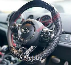 Mini Cooper Countryman S Jcw F54 F55 F56 F60 Carbon Fibre Steering Wheel + Led