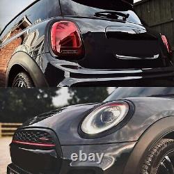 Mini Cooper F56 Head and Tai Light Covers Glossy Black Piano 2014 Cs Jcw One