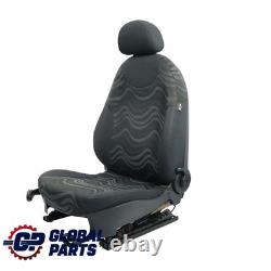 Mini Cooper One R50 Right Front Seat in Aqua Panther Black Fabric