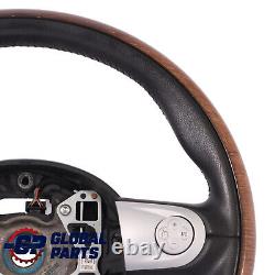Mini Cooper One R56 R55 R57 Multifunction Sport Steering Wheel Wood / Black Leather