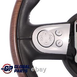 Mini Cooper One R56 R55 R57 Multifunction Sport Steering Wheel Wood / Black Leather