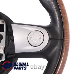 Mini Cooper One R56 R55 R57 Multifunction Sport Steering Wheel Wood / Black Leather