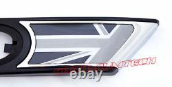 Mini Cooper R55 R56 R57 R58 R59 Black Union Jack Side Chrome Hublots Repeater