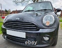 Mini One/Cooper R56, R57, R58 Glossy Black Front Grille Covers, Center 3