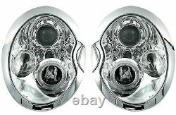 Neuf Projectors For Bmw Mini Cooper R50 R52 R53 2001-2006 Angel Eyes Chrome F