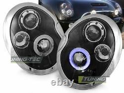Offer Pair Headlights Bmw Mini Cooper R50 R52 R53 01-06 Halo Rims Black En Lpmc0
