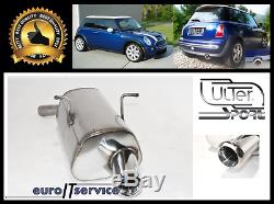 Silencer Stainless Steel Mini Cooper 2000-2002 2003 2004 2005 2006 Tip 80