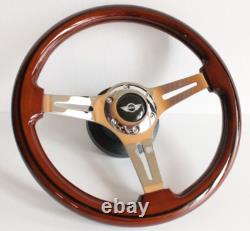 Steering Wheel Compatible with Mini Cooper Wood Chrome Wood S ONE R50 R52 R53 01-07