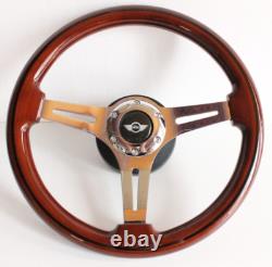 Steering Wheel Compatible with Mini Cooper Wood Chrome Wood S ONE R50 R52 R53 01-07