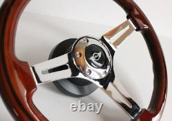 Steering Wheel Compatible with Mini Cooper Wood Chrome Wood S ONE R50 R52 R53 01-07