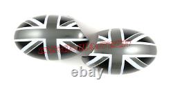 MK1 Mini Cooper / One / S R50 R52 R53 Noir Union Jack Miroir Bouchon Pour LHD