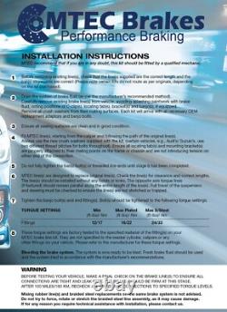 Mini ONE COOPER S R50 R53 03-06 Avant Arrière MTEC Performance Tressé Frein