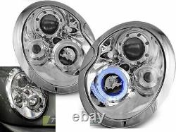 OFFER Pair Headlights pour BMW pour Mini COOPER R50 R52 R53 01-06 Halo Rims Chro